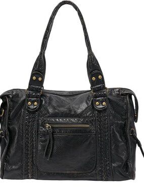 Rivet Crossbody City Bag for Women,Large Retro Washed Leather Handbag Purse,Vint